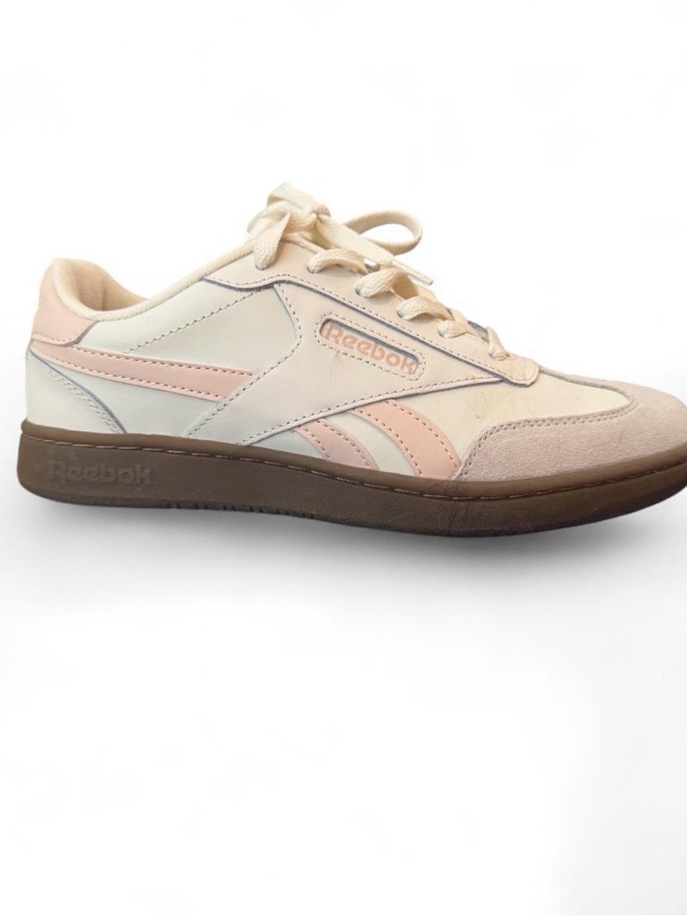 Reebok Women's Low-Top Sneakers in Cream, Pink & Brown Sole